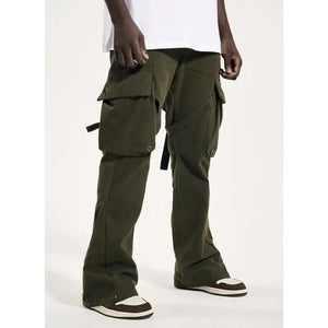 Empire State Expedition Cargo Pants with Model in Green - Front | Sixtine Apparel  