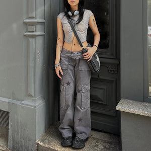 Pulse Panache Wide Leg Cargo Cargo Pants CJ Dropshipping   