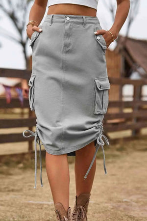 Western Vogue Cargo Skirt  Trendsi Mid Gray S 