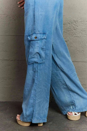 Bali Blissful Denim Cargo Pants  Trendsi   