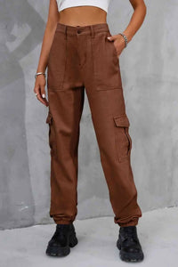 Sunset Harbor Cargo Cargo Pants Trendsi Chestnut S 