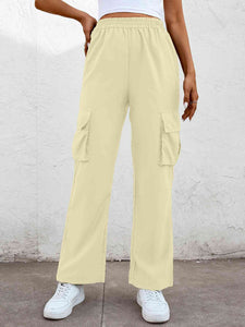 Tranquil Cargo Cargo Pants Trendsi Pastel Yellow S 