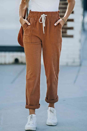 Calm Crest Corduroy Cargo Cargo Pants Trendsi   