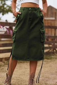 Western Vogue Cargo Skirt  Trendsi Army Green S 