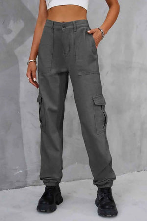 Sunset Harbor Cargo Cargo Pants Trendsi Charcoal S 