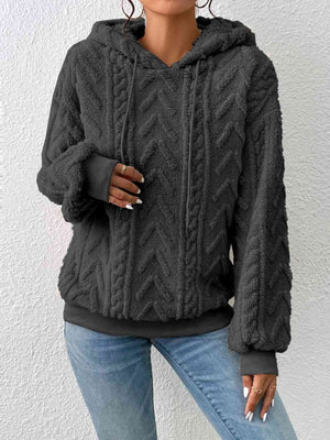 Metro Knit Hoodie Hoodies Trendsi Charcoal S 