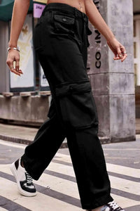 City Spritz Buttoned Cargo Cargo Pants Trendsi   