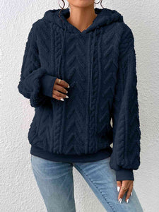 Metro Knit Hoodie Hoodies Trendsi Dark Navy S 