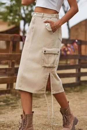 Western Vogue Cargo Skirt  Trendsi   