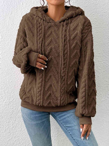 Metro Knit Hoodie Hoodies Trendsi Olive Brown S 